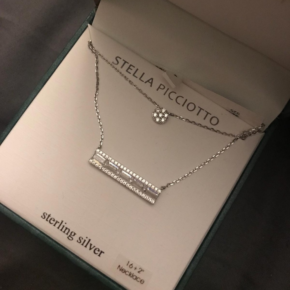 Sterling silver double pendant necklace